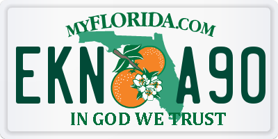 FL license plate EKNA90