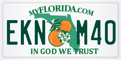 FL license plate EKNM40