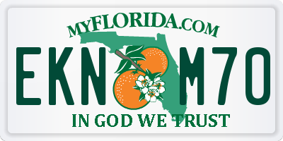 FL license plate EKNM70