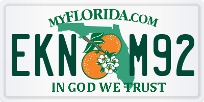 FL license plate EKNM92