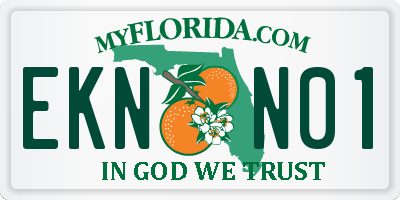 FL license plate EKNN01