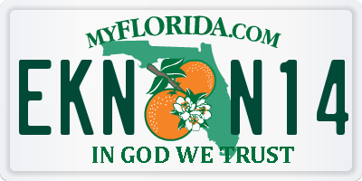 FL license plate EKNN14