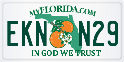 FL license plate EKNN29