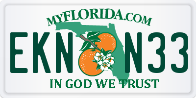 FL license plate EKNN33