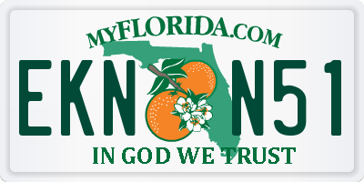 FL license plate EKNN51