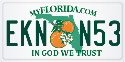 FL license plate EKNN53