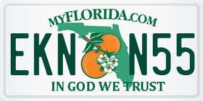 FL license plate EKNN55