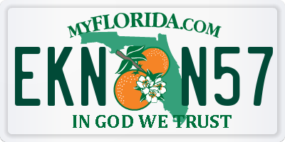 FL license plate EKNN57