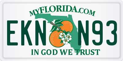 FL license plate EKNN93