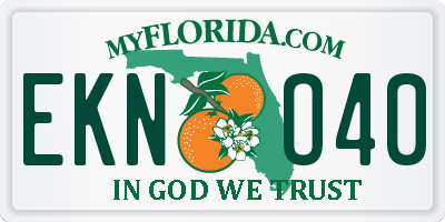 FL license plate EKNO40