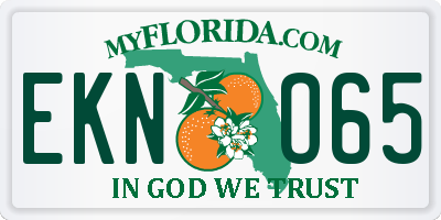 FL license plate EKNO65