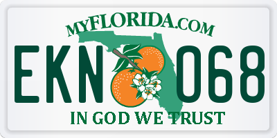 FL license plate EKNO68