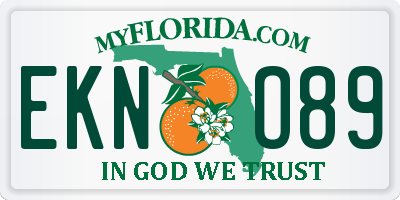FL license plate EKNO89