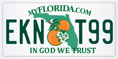 FL license plate EKNT99