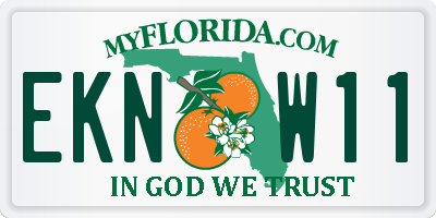 FL license plate EKNW11