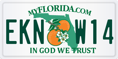 FL license plate EKNW14