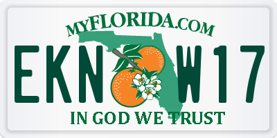 FL license plate EKNW17