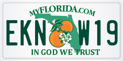 FL license plate EKNW19