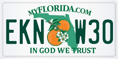 FL license plate EKNW30