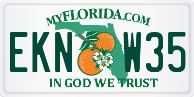 FL license plate EKNW35