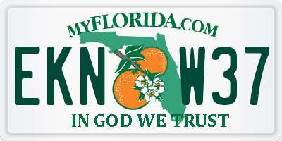 FL license plate EKNW37
