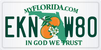 FL license plate EKNW80
