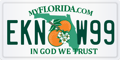 FL license plate EKNW99