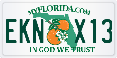 FL license plate EKNX13
