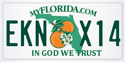 FL license plate EKNX14