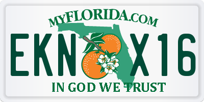 FL license plate EKNX16
