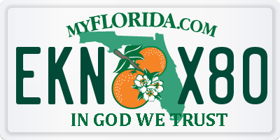 FL license plate EKNX80
