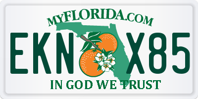 FL license plate EKNX85