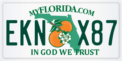 FL license plate EKNX87