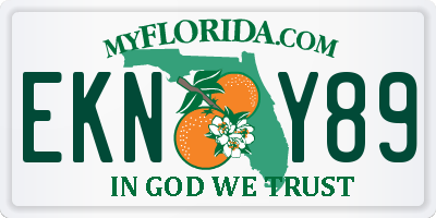 FL license plate EKNY89