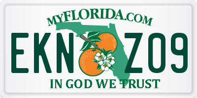 FL license plate EKNZ09