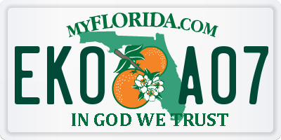 FL license plate EKOA07