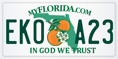 FL license plate EKOA23