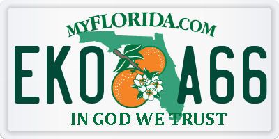 FL license plate EKOA66