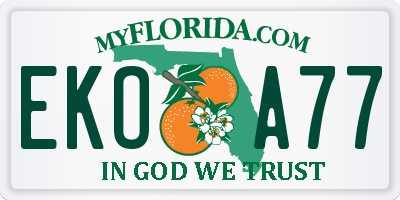 FL license plate EKOA77