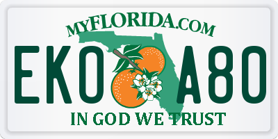 FL license plate EKOA80