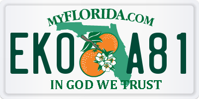 FL license plate EKOA81