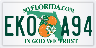 FL license plate EKOA94
