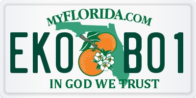 FL license plate EKOB01