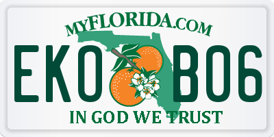 FL license plate EKOB06