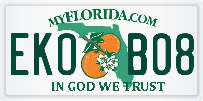 FL license plate EKOB08
