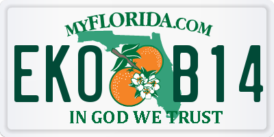 FL license plate EKOB14