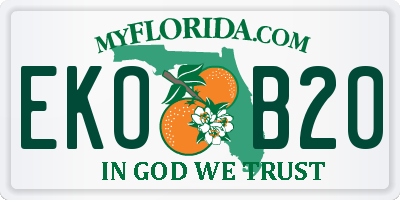 FL license plate EKOB20