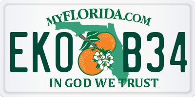FL license plate EKOB34
