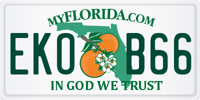 FL license plate EKOB66