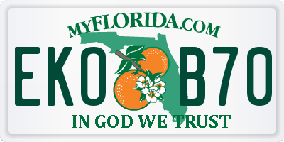 FL license plate EKOB70